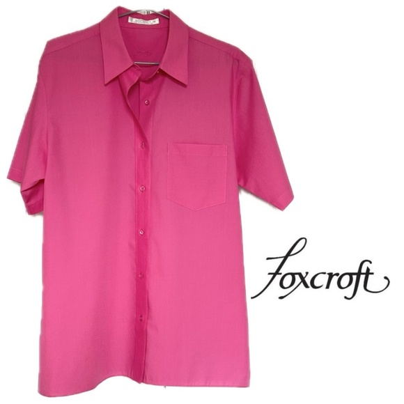 Foxcroft Wrinkle Free Short Sleeve Women’s Shirt Size 10 Peony Pink - Picture 1 of 14